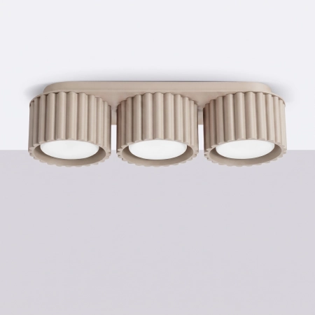 Plafon aluminiowy taupe prostokątny 32,5cm AURA 3 z serii AURA SL.2635 - Sollux Lighting