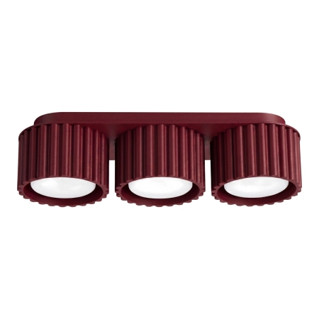 Plafon aluminiowy burgundowy 3-punktowy AURA 3 z serii AURA SL.2636 - Sollux Lighting
