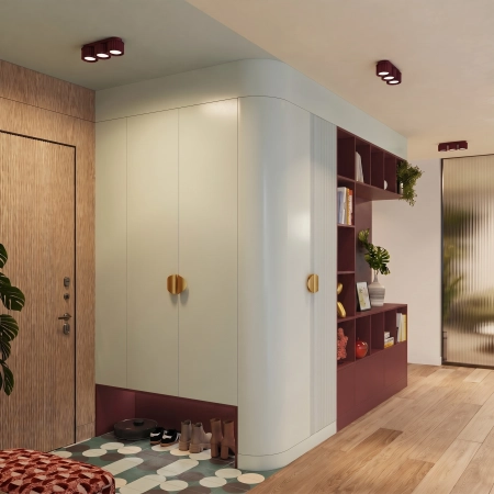 Plafon aluminiowy burgundowy 3-punktowy AURA 3 z serii AURA SL.2636 - Sollux Lighting