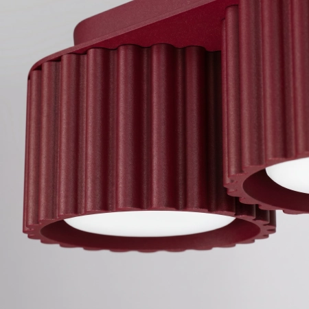 Plafon aluminiowy burgundowy 3-punktowy AURA 3 z serii AURA SL.2636 - Sollux Lighting