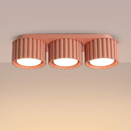 Plafon aluminiowy brzoskwiniowy 3-punktowy 32,5cm z serii AURA SL.2637 - Sollux Lighting