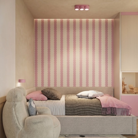 Plafon aluminiowy różowy 3-punktowy AURA 3 z serii AURA SL.2638 - Sollux Lighting