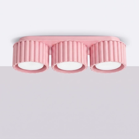 Plafon aluminiowy różowy 3-punktowy AURA 3 z serii AURA SL.2638 - Sollux Lighting