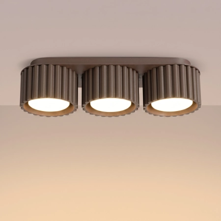 Plafon aluminiowy brązowy 3-punktowy AURA 3 z serii AURA SL.2642 - Sollux Lighting