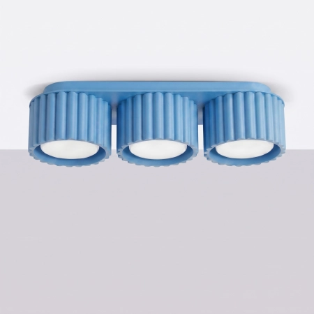 Plafon aluminiowy błękitny 3-punktowy 32,5cm z serii AURA SL.2643 - Sollux Lighting