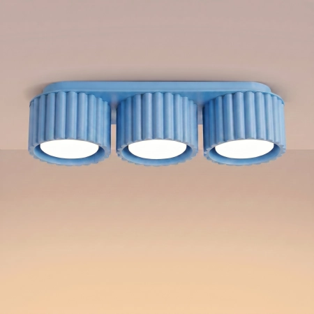 Plafon aluminiowy błękitny 3-punktowy 32,5cm z serii AURA SL.2643 - Sollux Lighting