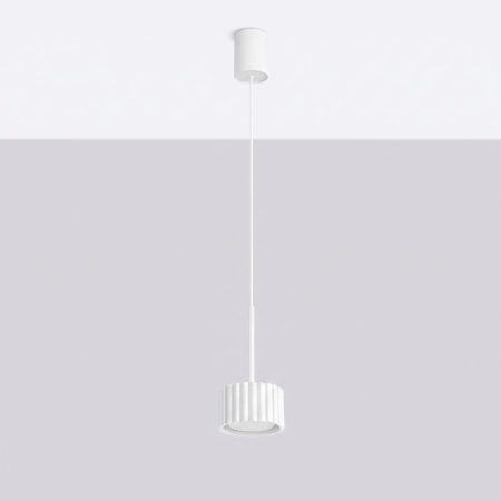 Lampa wisząca aluminiowa biała 10cm z serii AURA SL.2676 - Sollux Lighting