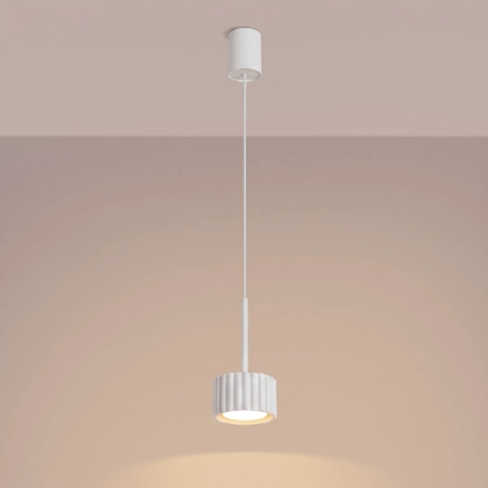 Lampa wisząca aluminiowa biała 10cm z serii AURA SL.2676 - Sollux Lighting