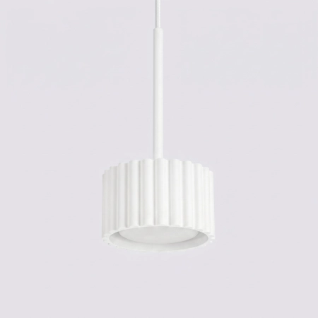 Lampa wisząca aluminiowa biała 10cm z serii AURA SL.2676 - Sollux Lighting