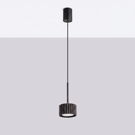 Lampa wisząca aluminiowa czarna kwadratowa 10cm z serii AURA SL.2677 - Sollux Lighting