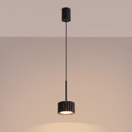 Lampa wisząca aluminiowa czarna kwadratowa 10cm z serii AURA SL.2677 - Sollux Lighting