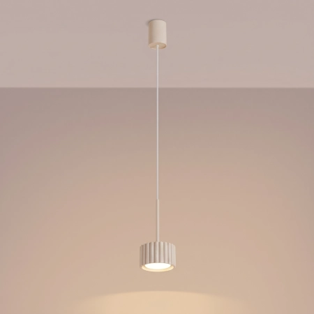 Lampa wisząca aluminiowa beżowa 10cm z serii AURA SL.2678 - Sollux Lighting