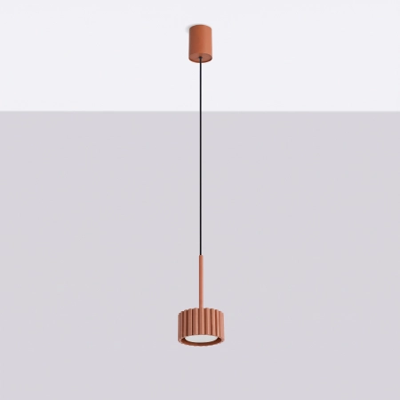 Lampa wisząca aluminiowa ochra czerwona 1-punktowa AURA 1 z serii AURA SL.2680 - Sollux Lighting