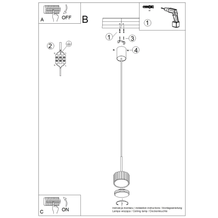 Lampa wisząca aluminiowa mocca 125cm AURA 1 z serii AURA SL.2681 - Sollux Lighting