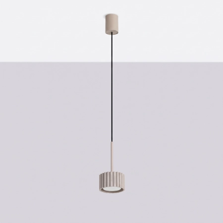 Lampa wisząca aluminiowa taupe kwadratowa 10cm AURA 1 z serii AURA SL.2683 - Sollux Lighting