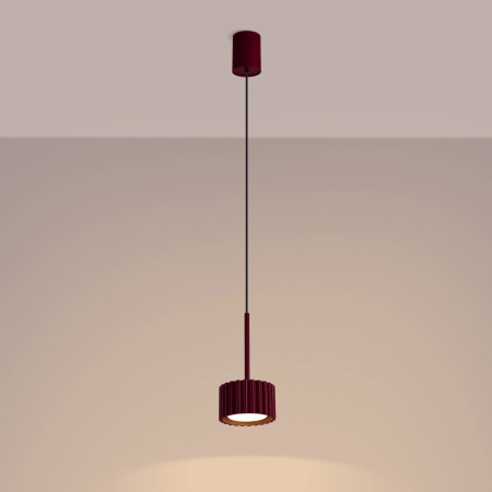 Lampa wisząca aluminiowa burgundowa 10cm Gx53 z serii AURA SL.2684 - Sollux Lighting