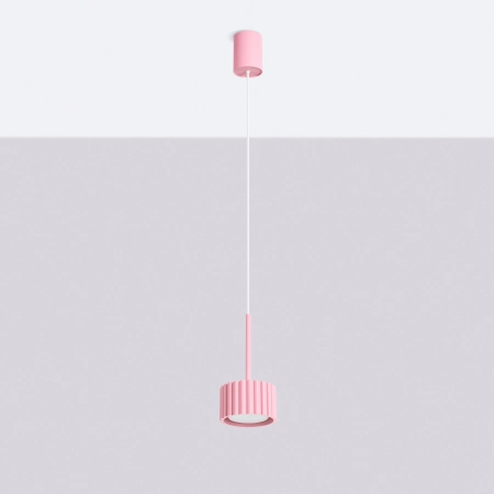 Lampa wisząca aluminiowa różowa 1-punktowa AURA 1 z serii AURA SL.2686 - Sollux Lighting