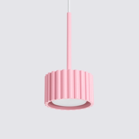Lampa wisząca aluminiowa różowa 1-punktowa AURA 1 z serii AURA SL.2686 - Sollux Lighting