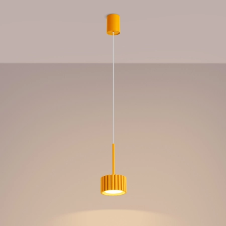 Lampa wisząca aluminiowa żółta 10cm AURA 1 z serii AURA SL.2688 - Sollux Lighting