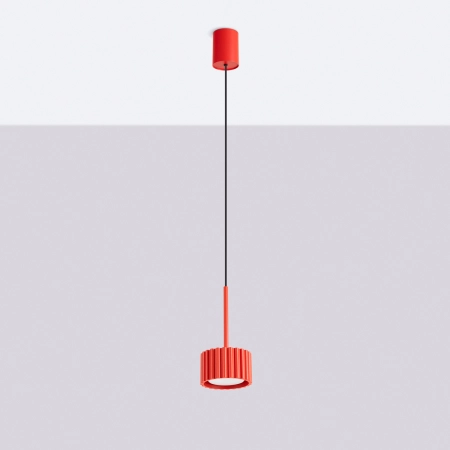 Lampa wisząca aluminiowa czerwona 10cm AURA 1 z serii AURA SL.2689 - Sollux Lighting