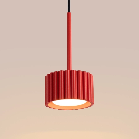 Lampa wisząca aluminiowa czerwona 10cm AURA 1 z serii AURA SL.2689 - Sollux Lighting