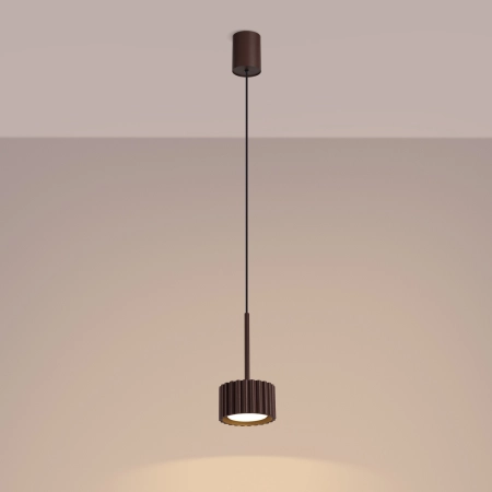 Lampa wisząca aluminiowa brązowa 10cm AURA 1 z serii AURA SL.2690 - Sollux Lighting