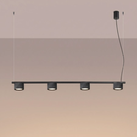 Żyrandol aluminiowy czarny 4-punktowy AURA 4 z serii AURA SL.2696 - Sollux Lighting