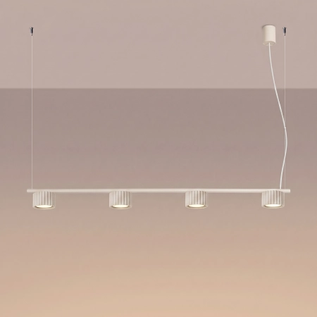 Żyrandol aluminiowy beżowy 4-punktowy z serii AURA SL.2697 - Sollux Lighting