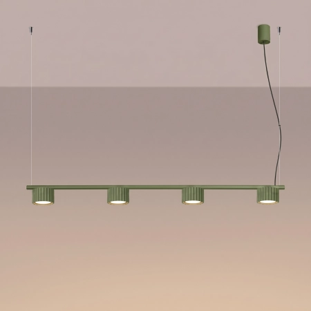 Żyrandol aluminiowy zielony oliwkowy 4-punktowy AURA 4 z serii AURA SL.2698 - Sollux Lighting