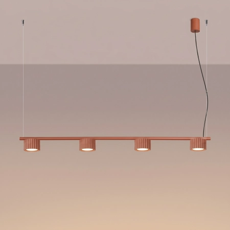 Żyrandol aluminiowy 4-punktowy ochra czerwona AURA 4 z serii AURA SL.2699 - Sollux Lighting