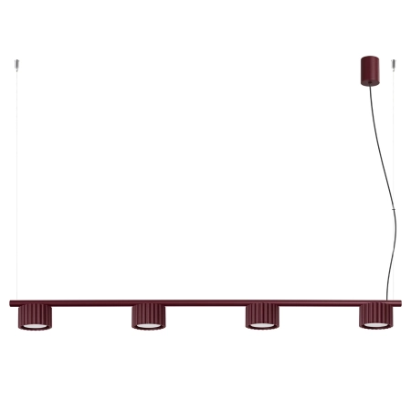 Żyrandol aluminiowy burgundowy 4-punktowy z serii AURA SL.2703 - Sollux Lighting