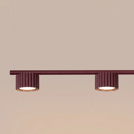 Żyrandol aluminiowy burgundowy 4-punktowy z serii AURA SL.2703 - Sollux Lighting