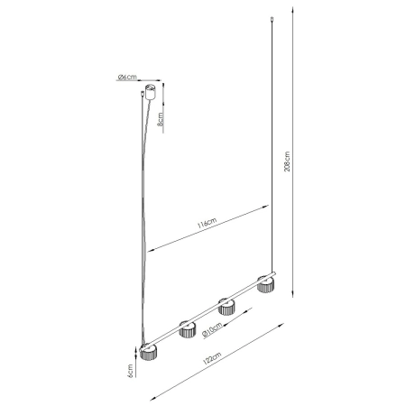 Żyrandol aluminiowy różowy 4-punktowy Gx53 z serii AURA SL.2705 - Sollux Lighting