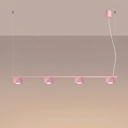 Żyrandol aluminiowy różowy 4-punktowy Gx53 z serii AURA SL.2705 - Sollux Lighting