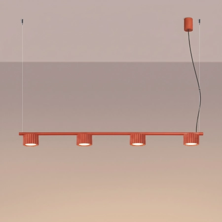 Żyrandol aluminiowy czerwony 4-punktowy AURA 4 z serii AURA SL.2708 - Sollux Lighting