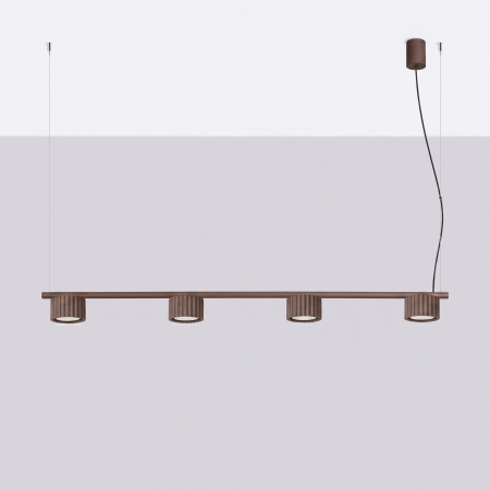 Żyrandol aluminiowy brązowy 4-punktowy z serii AURA SL.2709 - Sollux Lighting