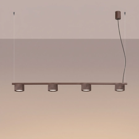 Żyrandol aluminiowy brązowy 4-punktowy z serii AURA SL.2709 - Sollux Lighting