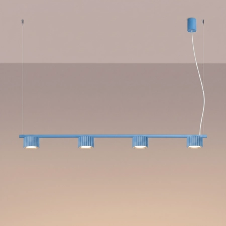 Żyrandol aluminiowy błękitny 4-punktowy AURA z serii AURA SL.2710 - Sollux Lighting