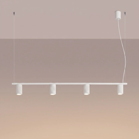 Żyrandol aluminiowy biały 4-punktowy KARBON 4 z serii KARBON SL.2711 - Sollux Lighting