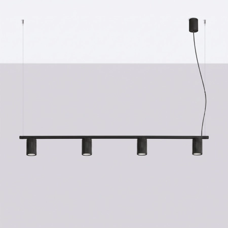 Żyrandol aluminiowy czarny 4-punktowy KARBON SL.2712 - Sollux Lighting