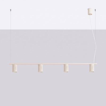 Żyrandol aluminiowy beżowy 4-punktowy z serii KARBON SL.2713 - Sollux Lighting