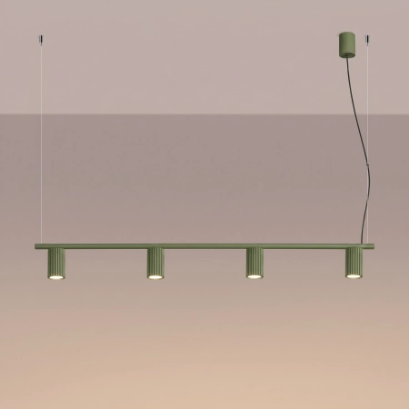 Żyrandol aluminiowy oliwkowy 4-punktowy KARBON 4 z serii KARBON SL.2714 - Sollux Lighting