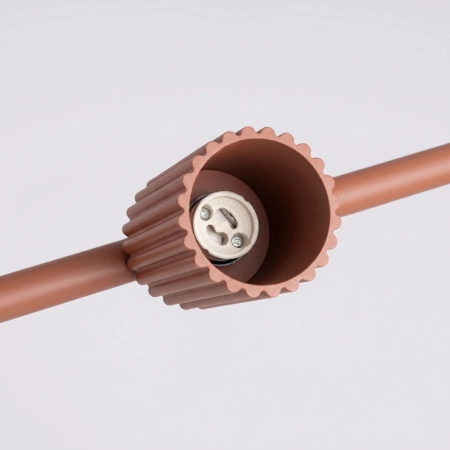 Żyrandol aluminiowy 4-punktowy ochra czerwona z serii KARBON SL.2715 - Sollux Lighting