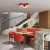 Plafon stalowy kwadratowy czerwony 30cm 4-punktowy OMIQ SL.2285 - Sollux Lighting