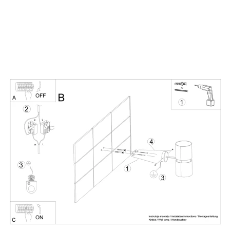 Kinkiet KUKKIA czarna TH.005CZ - Thoro