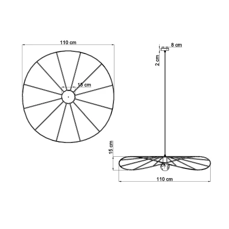 Lampa wisząca ESKOLA 110 czarna TH.011CZ - Thoro
