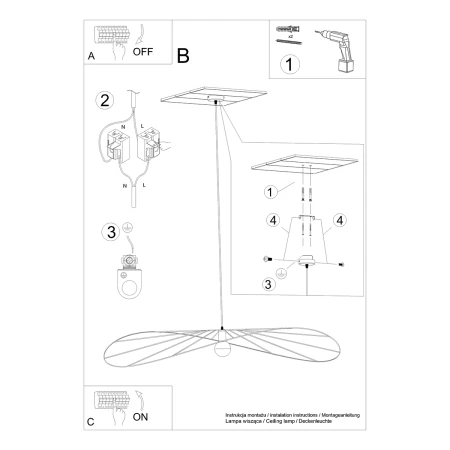 Lampa wisząca ESKOLA 140 czarna TH.012CZ - Thoro