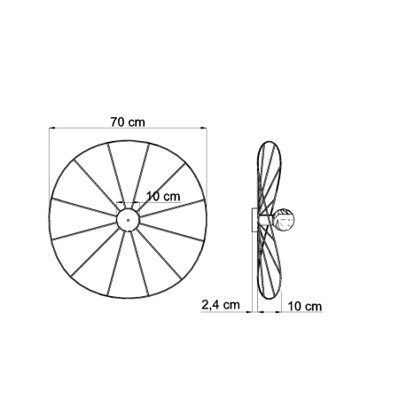 Kinkiet / Plafon ESKOLA 70 czarny TH.013CZ - Thoro