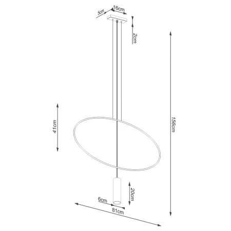 Lampa wisząca HOLAR 1 czarna TH.016CZ - Thoro