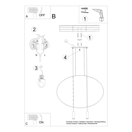 Lampa wisząca HOLAR 2 czarna TH.017CZ - Thoro